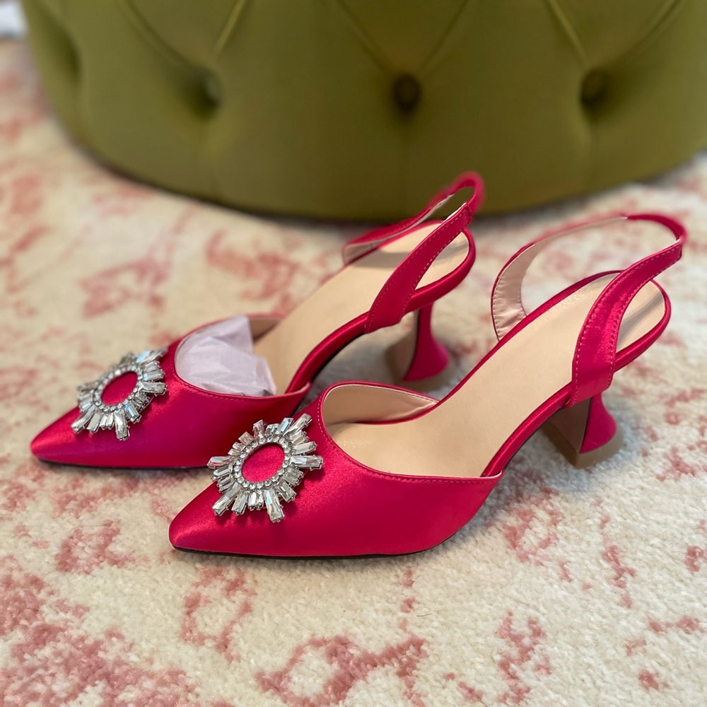 Pink diamond pump heels